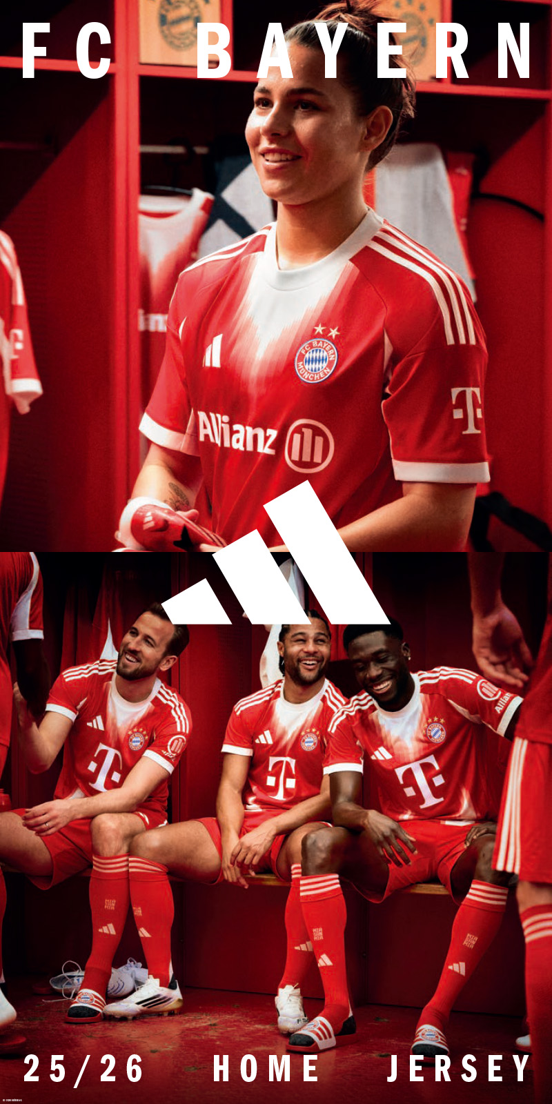 アディダス「25/26 バイエルン・ミュンヘン HOMEユニフォーム」