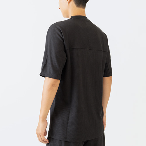 Black Out ポリワッフルショートスリーブシャツ