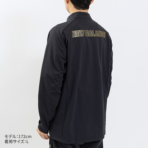 Black Out ストレッチニットハーフジップトップ