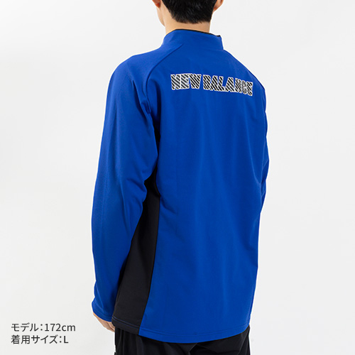 Black Out ストレッチニットハーフジップトップ