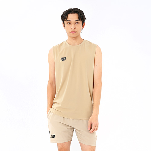 Black Out メッシュニットノースリーブシャツ