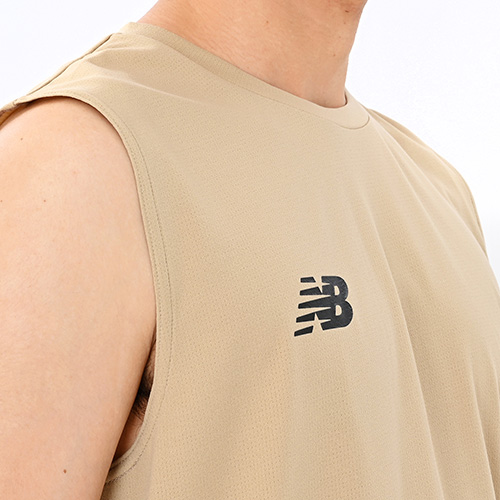 Black Out メッシュニットノースリーブシャツ