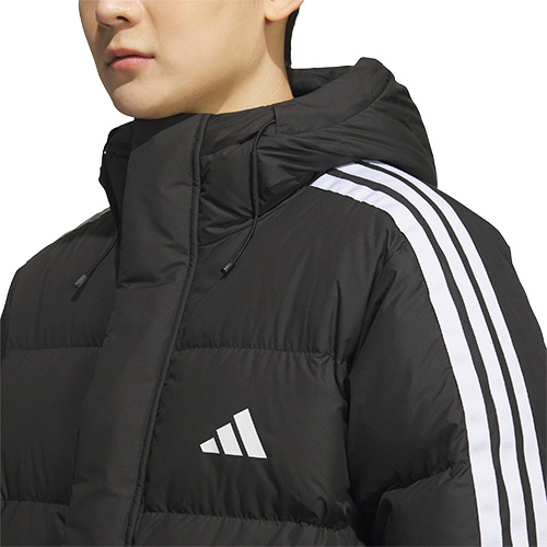 スリーストライプ ロングダウンコート