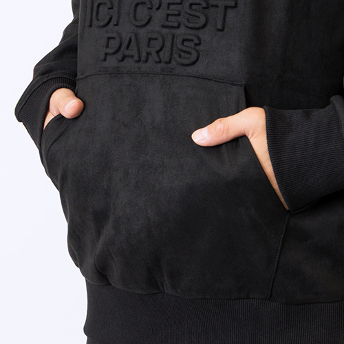 パリSG POLYSUEDE EMBOSS LOGO HOODIE