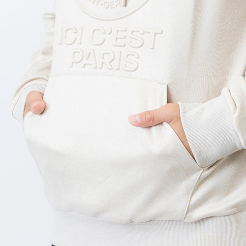 パリSG POLYSUEDE EMBOSS LOGO HOODIE