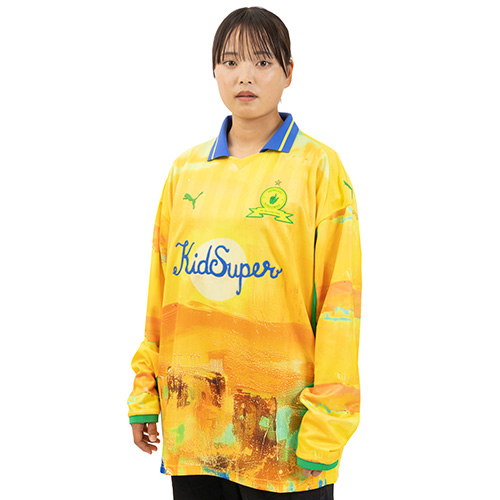 KIDSUPER X マメロディ・サンダウンズFC 長袖レトロシャツ