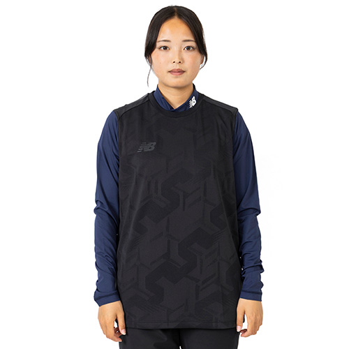 Black Out ジャガードメッシュニットノースリーブシャツ