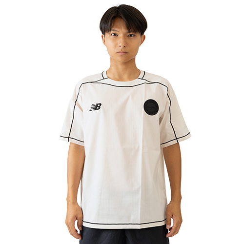 Black Out メッシュストレッチ ウーブンショートスリーブシャツ