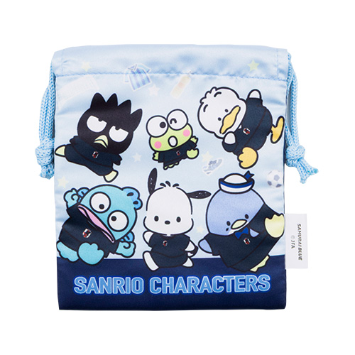 サンリオキャラクターズ ミニプリント巾着 サッカー日本代表Ver. (ばつ丸、けろけろけろっぴ、ポチャッコ、ハンギョドン、タキシードサム、あひるのペックル)
