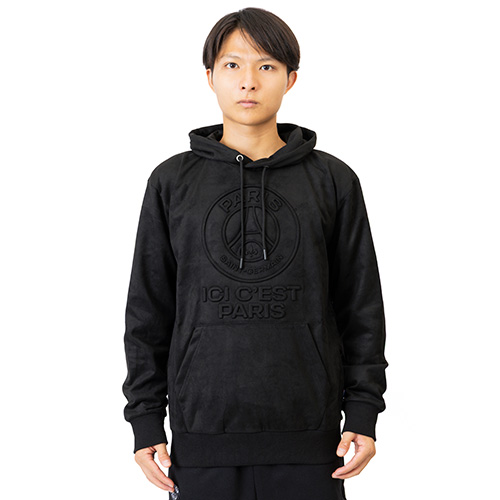 パリSG POLYSUEDE EMBOSS LOGO HOODIE